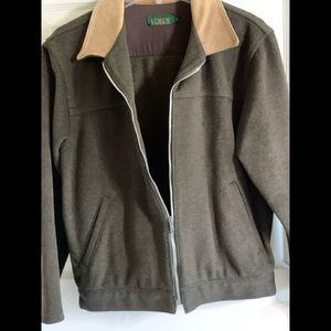 J. Crew light jacket. Army Green & Tan collar